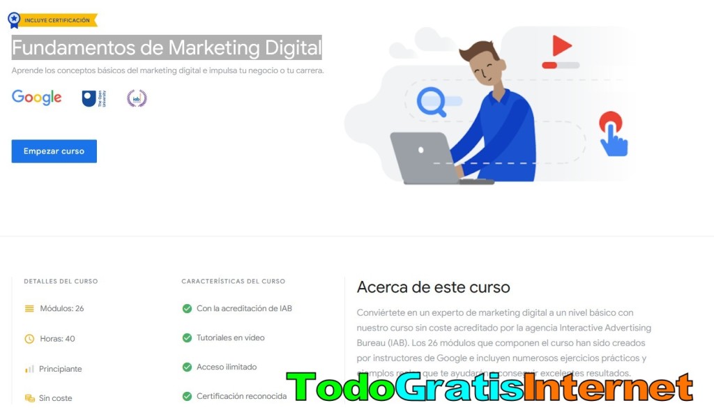 Curso de marketing digital de Google gratis y con certificado